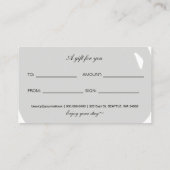 Minimale Moderne Grijze Salon Spa Cadeaubon Aanbevelingskaartje (Achterkant)