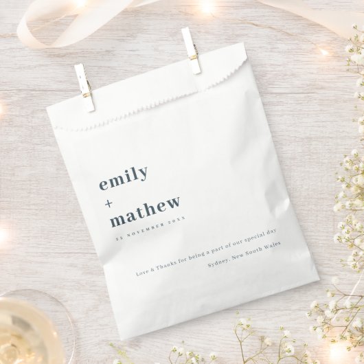 Minimale moderne grijze Typografie Weddenschap Bedankzakje (Geknipt)