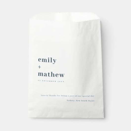 Minimale moderne grijze Typografie Weddenschap Bedankzakje (Voorkant)