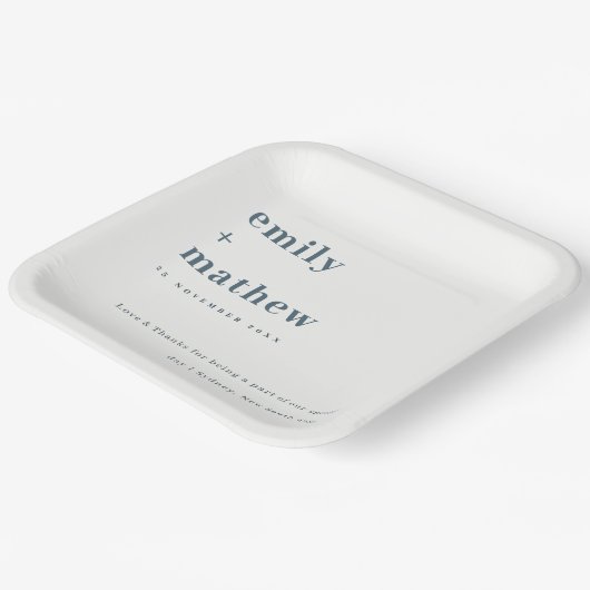 Minimale moderne grijze Typografie Weddenschap Papieren Bordje (Gebogen)