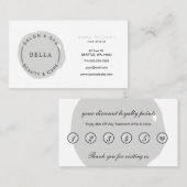 Minimale moderne grijze zalm en de Kaart van Spa L Visitekaartje (Voorkant / Achterkant)