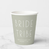 Minimale moderne groene bride Tribe Bachelorette Papieren Bekers (Voorkant)