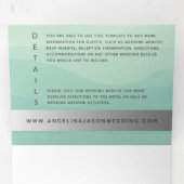 Minimale moderne groene bruiloft drieluik uitnodiging (Binnenzijde eerst)