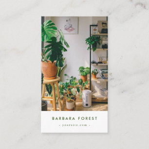 Minimale moderne groene Plant Garden Qr-code Visitekaartje