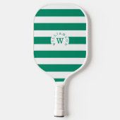 Minimale moderne groene streep aangepaste monogram pickleball paddle (Achterkant)