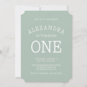 Minimale moderne groene wenkbrauwen eerste verjaar kaart (Voorkant)