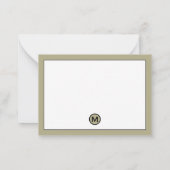 Minimale moderne groenmonogram notitiekaartje (Achterkant)