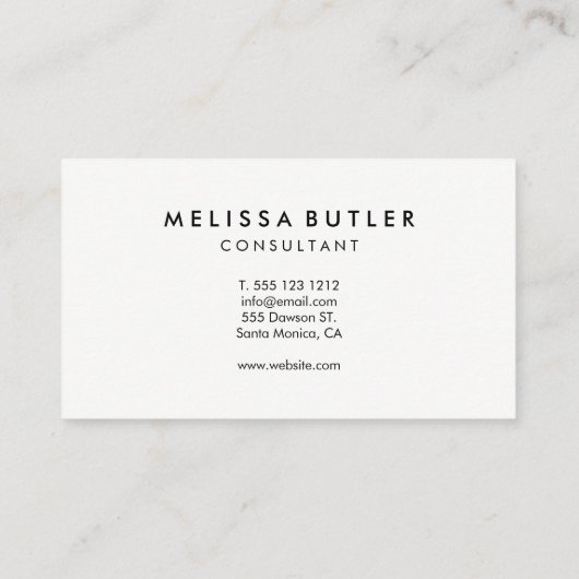 Minimale moderne Hallo Visitekaartje (Achterkant)