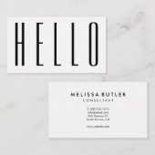 Minimale moderne Hallo Visitekaartje (Voorkant / Achterkant)
