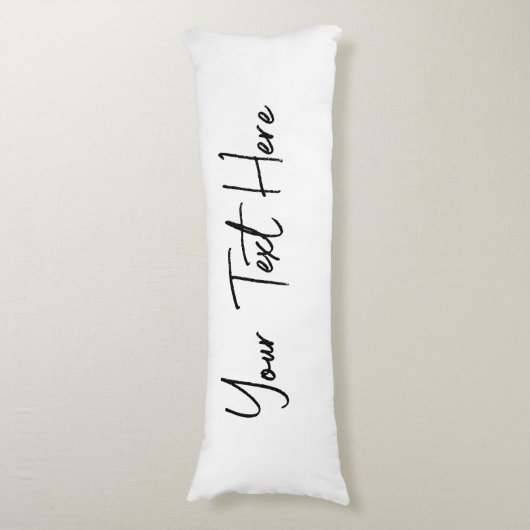 Minimale moderne handgeschreven aangepaste tekst lichaamskussen (Voorkant Verticaal)