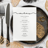 Minimale moderne handgeschreven kalligrafie menu