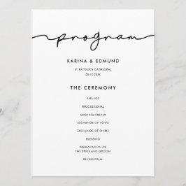 Minimale moderne handgeschreven kalligrafie programmakaart