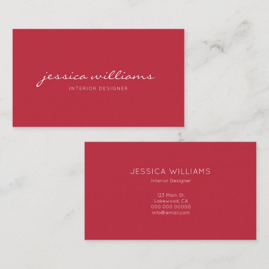 Minimale moderne handgeschreven professional visitekaartje (Voorkant / Achterkant)