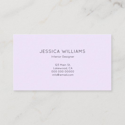 Minimale moderne, handgeschreven professionele bed visitekaartje (Achterkant)