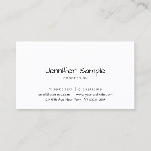 Minimale moderne handmatige Sjabloon-handtekst Visitekaartje (Voorkant)