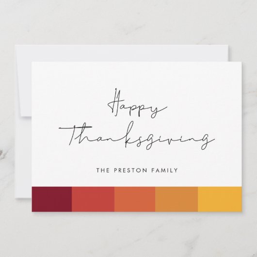 Minimale moderne Happy Thanksgiving Feestdagenkaart (Voorkant)