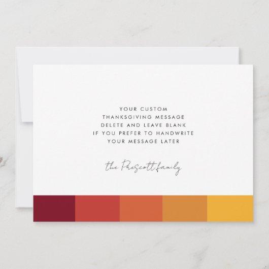 Minimale moderne Happy Thanksgiving Feestdagenkaart (Achterkant)