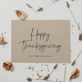 Minimale moderne Happy Thanksgiving kraft Feestdagenkaart