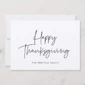 Minimale moderne Happy Thanksgiving kraft Feestdagenkaart (Voorkant)