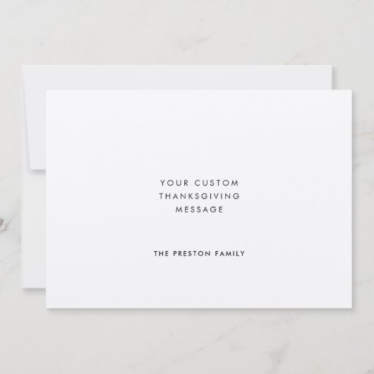 Minimale moderne Happy Thanksgiving kraft Feestdagenkaart (Achterkant)