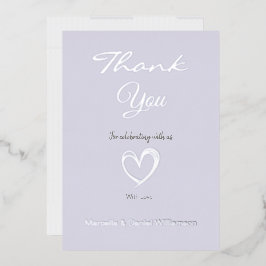 Minimale Moderne Hart en Manuscript Dank u Folie Uitnodiging