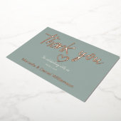 Minimale Moderne Hart en Manuscript Dank u Weddens Folie Uitnodiging (Gedraaid)