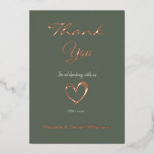 Minimale moderne hart- en schriftelijke bedankjes folie uitnodiging (Voorkant)