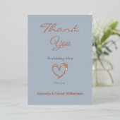 Minimale moderne hart- en script-bedankje folie uitnodiging (Staand Voorkant)