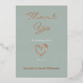 Minimale moderne hart- en script-bedankje folie uitnodiging (Voorkant)