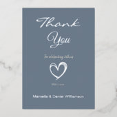 Minimale moderne hart- en script-bedankje     folie uitnodiging (Voorkant)