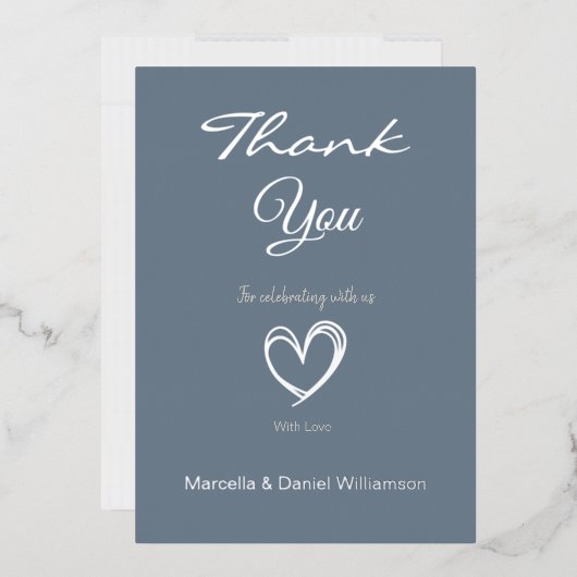 Minimale moderne hart- en script-bedankje     folie uitnodiging (Envelop)