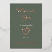 Minimale moderne hart- en script-bedankje     folie uitnodiging (Voorkant)