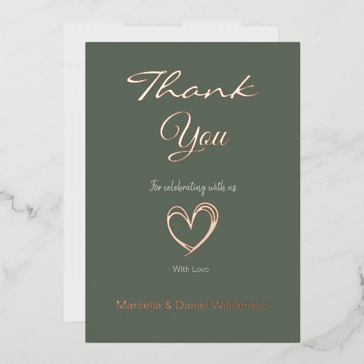 Minimale moderne hart- en script-bedankje     folie uitnodiging (Envelop)