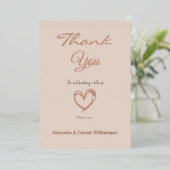 Minimale moderne hart- en script-bedankkaart     folie uitnodiging (Staand Voorkant)