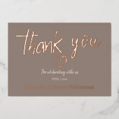 Minimale moderne hart- en script trouwkaart  folie uitnodiging (Voorkant)