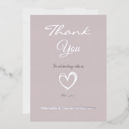 Minimale moderne hart- en script-verzamelkaart    folie uitnodiging