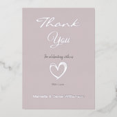 Minimale moderne hart- en script-verzamelkaart    folie uitnodiging (Voorkant)