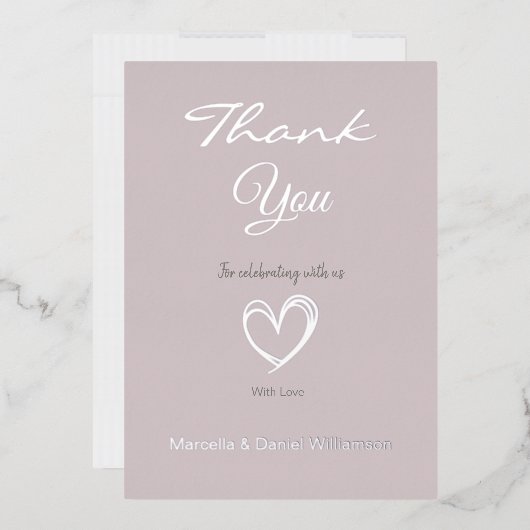 Minimale moderne hart- en script-verzamelkaart    folie uitnodiging (Envelop)