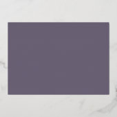 Minimale moderne hart- en scripttrouwkaart  folie uitnodiging (Achterkant)