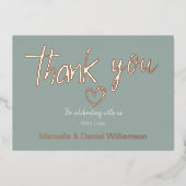 Minimale moderne hart- en scripttrouwkaart  folie uitnodiging (Voorkant)