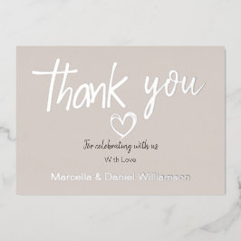 Minimale moderne hart- en scriptuur-huwelijk   folie uitnodiging