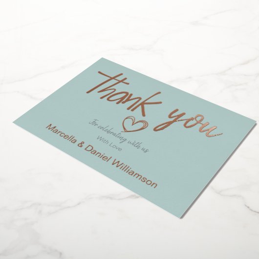 Minimale moderne hart- en scriptuur-huwelijkskaart folie uitnodiging (Gedraaid)