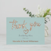 Minimale moderne hart- en scriptuur-huwelijkskaart folie uitnodiging (Staand Voorkant)