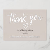 Minimale moderne hart- en scriptuurhuwelijk   folie uitnodiging (Voorkant)