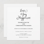 Minimale moderne hedendaagse liefdesweddenschappen kaart (Voorkant / Achterkant)