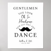 Minimale moderne Heren Badkamer Sign Wedding Poster (Voorkant)