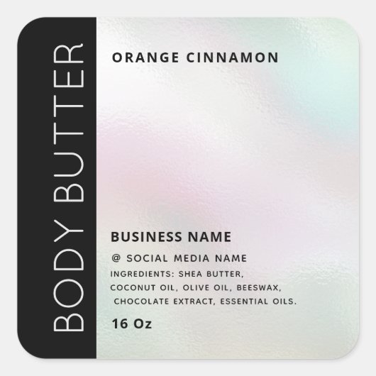 Minimale moderne holografische antipografie vierkante sticker (Voorkant)