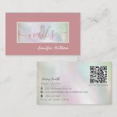 Minimale moderne holografische nagelzalf QR-code Visitekaartje (Voorkant / Achterkant)