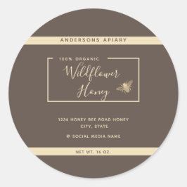 Minimale moderne honingbijenhoningpot Classi Ronde Sticker