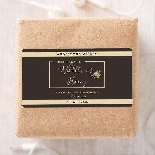 Minimale moderne honingbijenhoningpot etiket (Insitu)